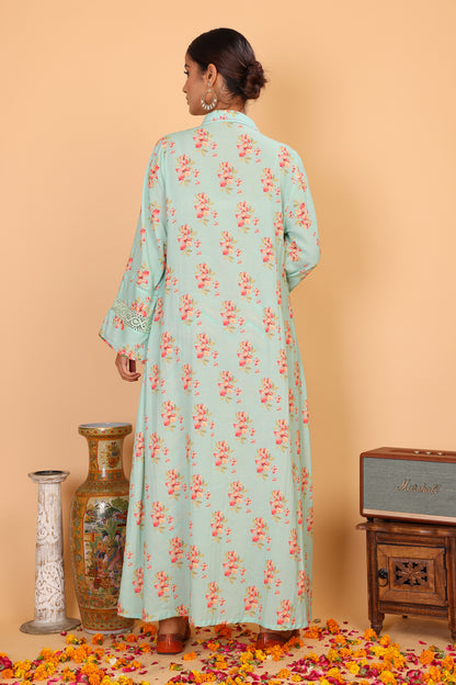 Floral kurta with collar