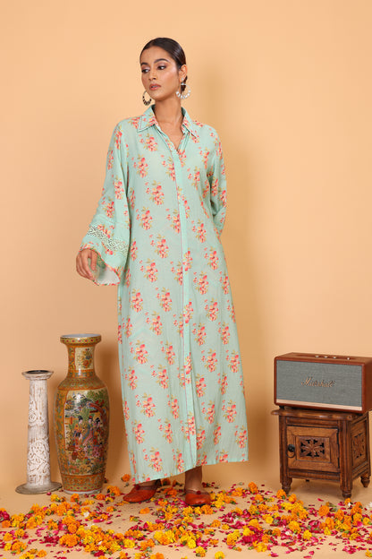 Floral kurta with collar