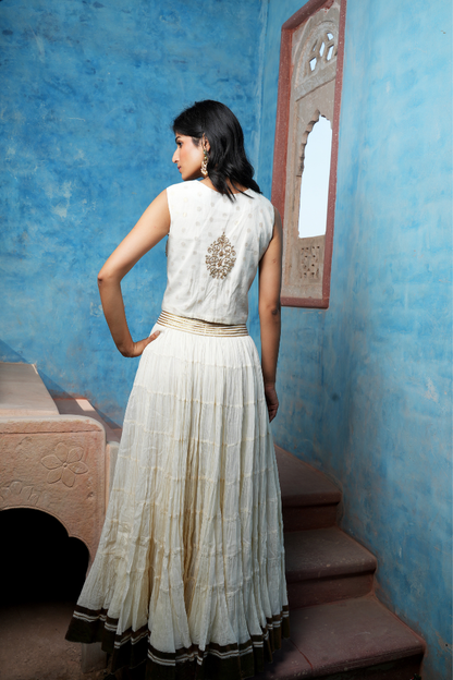 An elegant ivory lehenga set