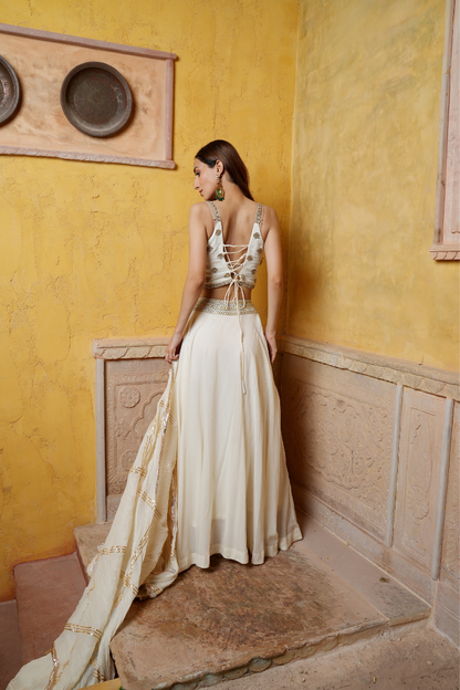 An ethereal ivory lehenga set