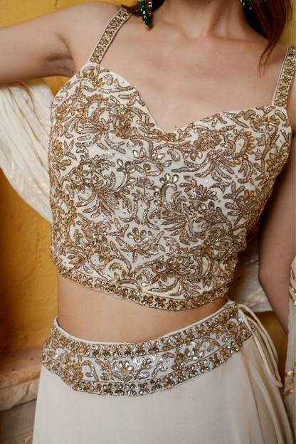 An ethereal ivory lehenga set