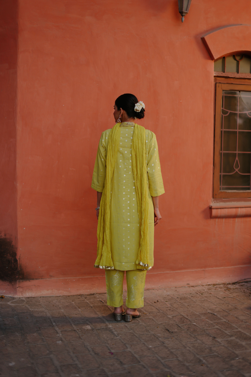 Lime kurta embroidery with pants