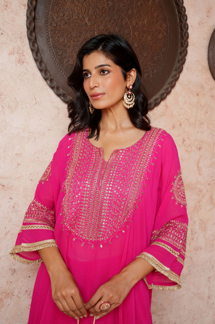 A georgette cape-style Kurta Set