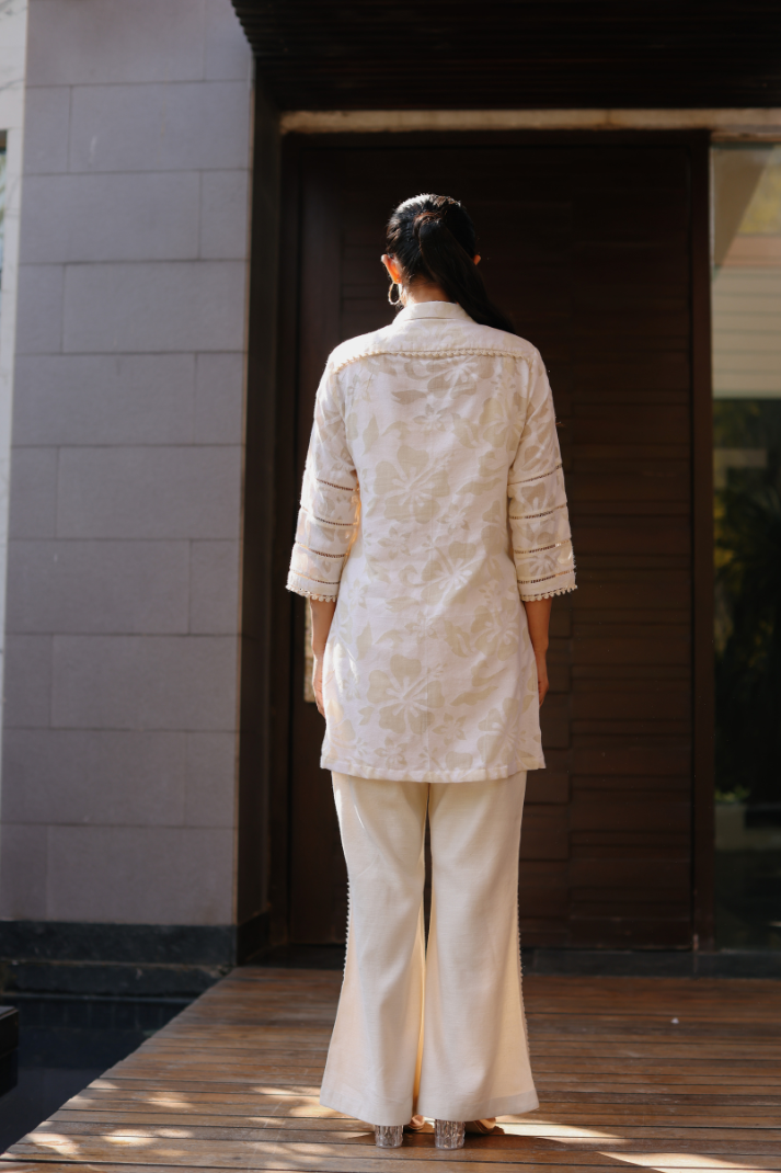 Collared Lace Bootcut Set