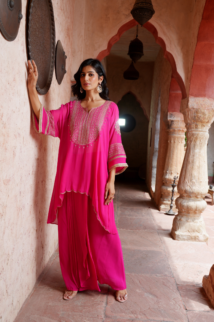 A georgette cape-style Kurta Set