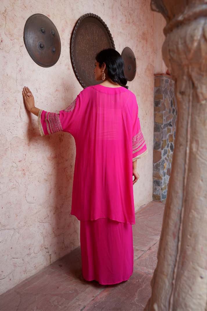 A georgette cape-style Kurta Set