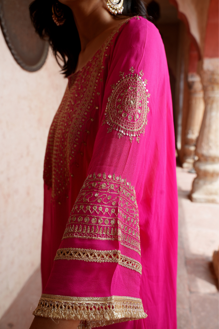 A georgette cape-style Kurta Set