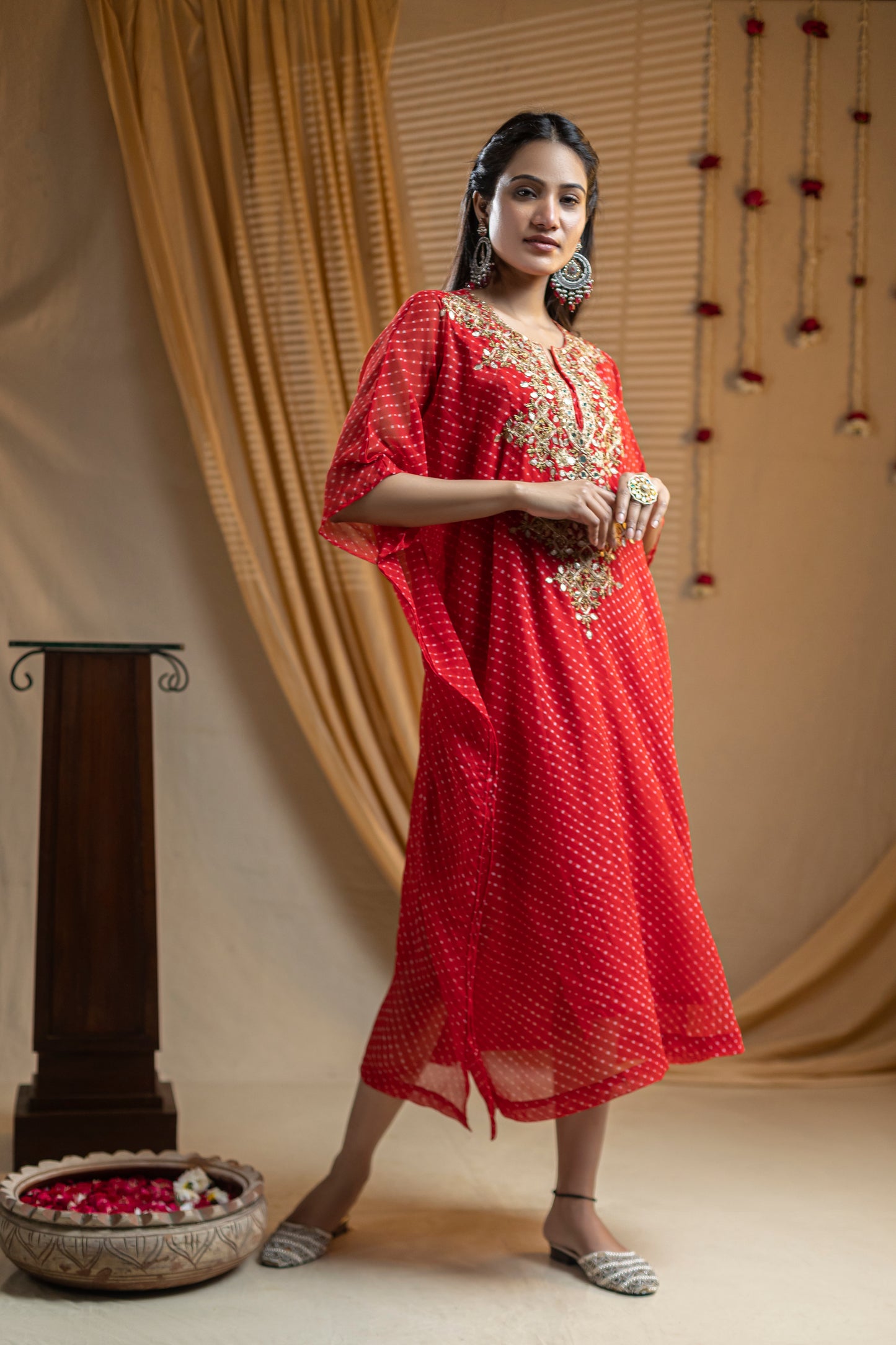 Georgette Lehenga with Mirror and Zari Embroidery on the Neckline