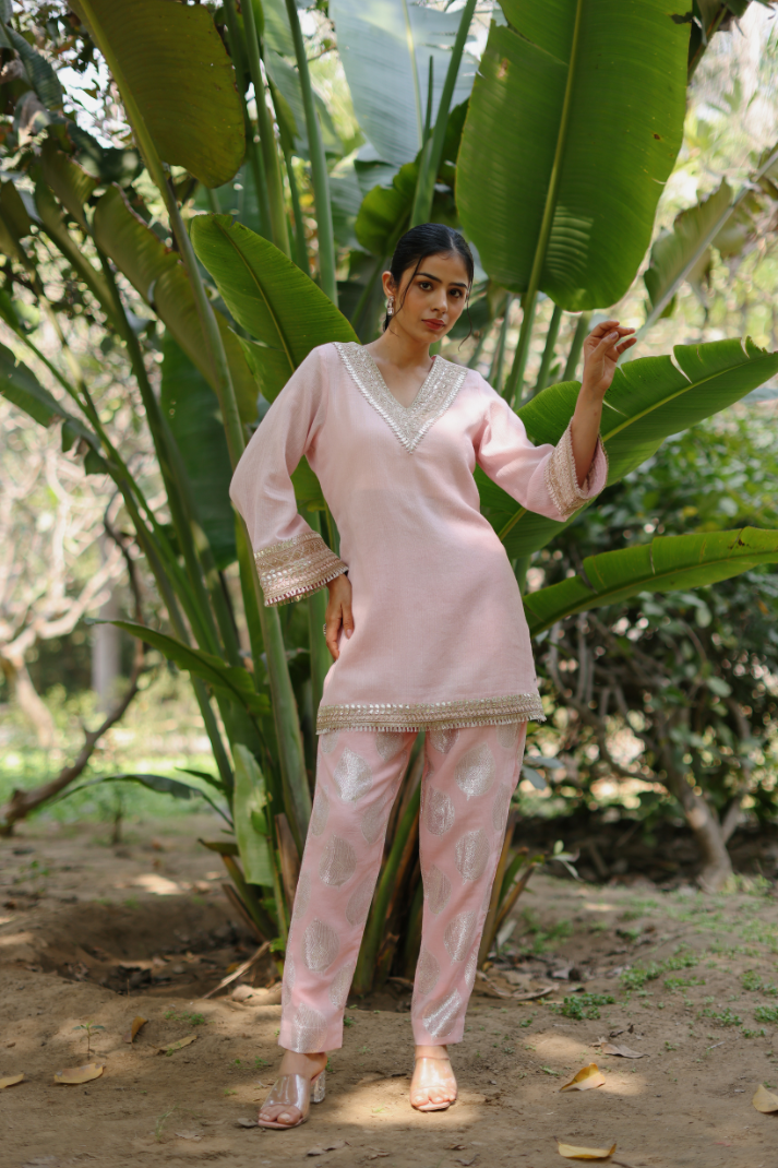 Pink and Silver coord Set