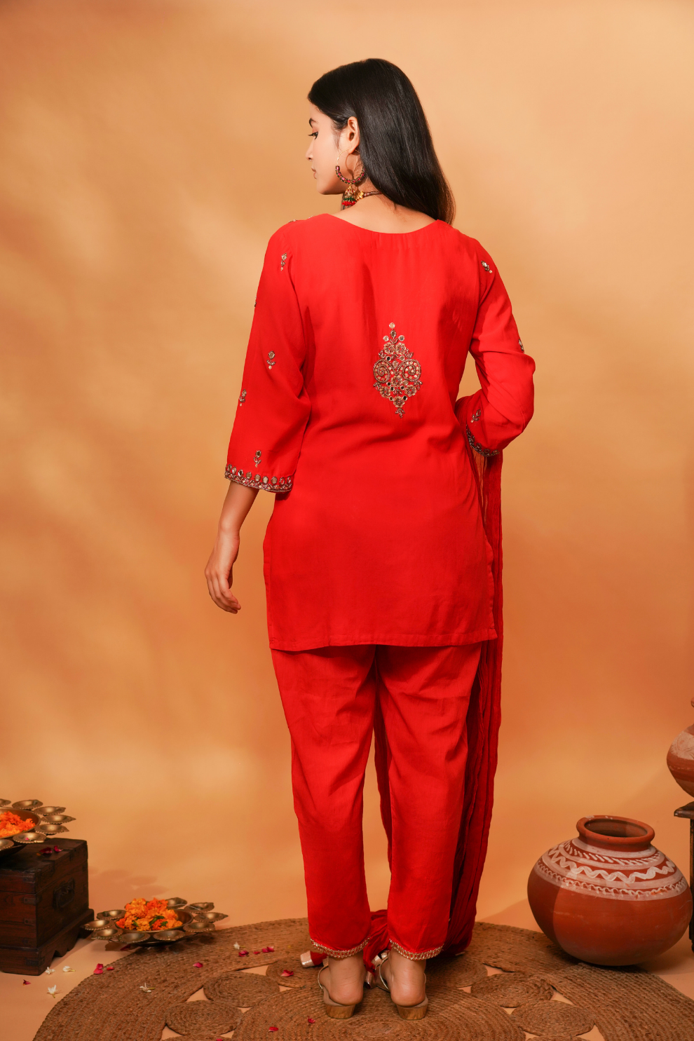 Crimpson mirror work kurta and tulip Pants