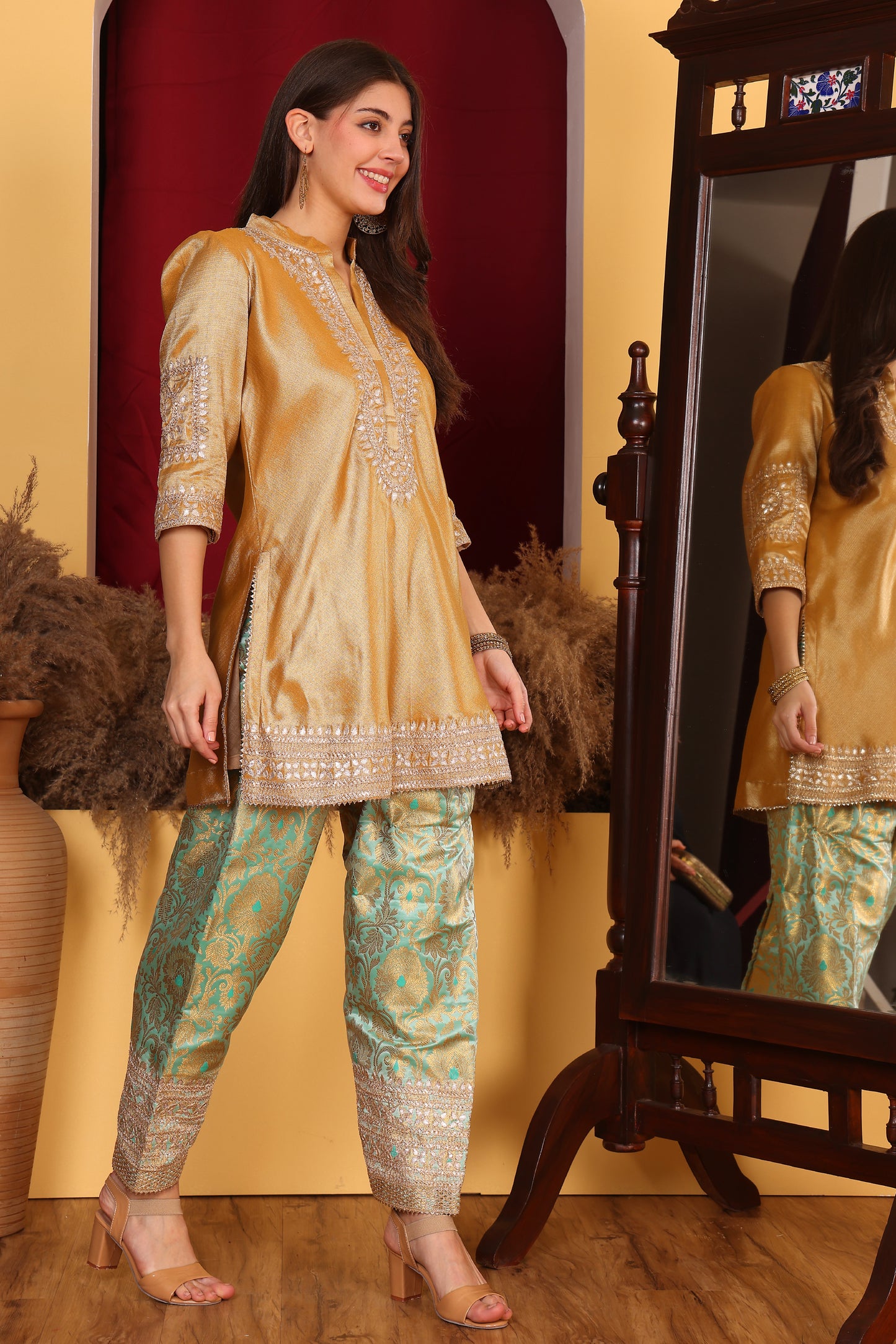 Brocade kurta and salwaar