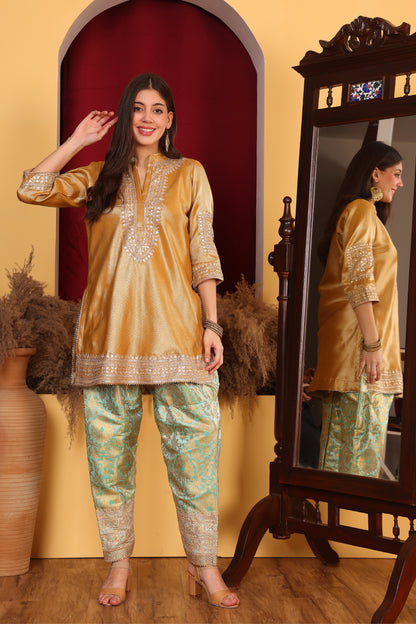 Brocade kurta and salwaar