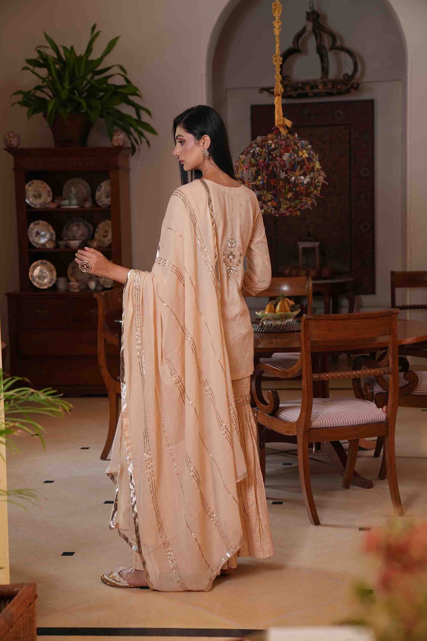 Beige Kurta with garara