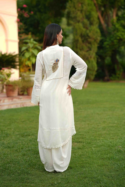 Bodice embroidered kurta and dhoti pants