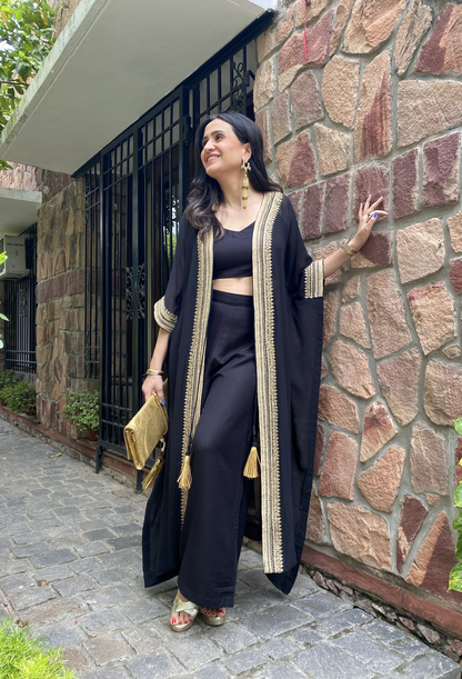 Mitali's Black cape style Set