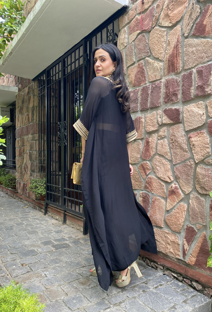 Mitali's Black cape style Set